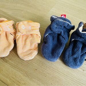 Zutano Baby Booties in Fleece & Cotton - Set of 2!